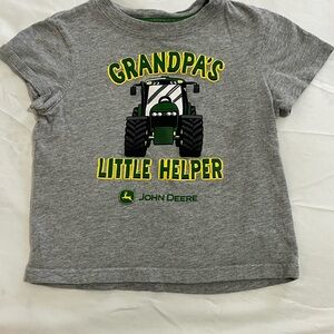 John Deere Gray Kids T-Shirt - Grandpa's Little Helper Boys Size 2T